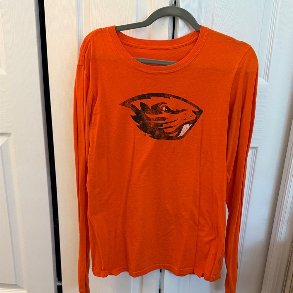 Orange Long Sleeve Shirt with Logo
